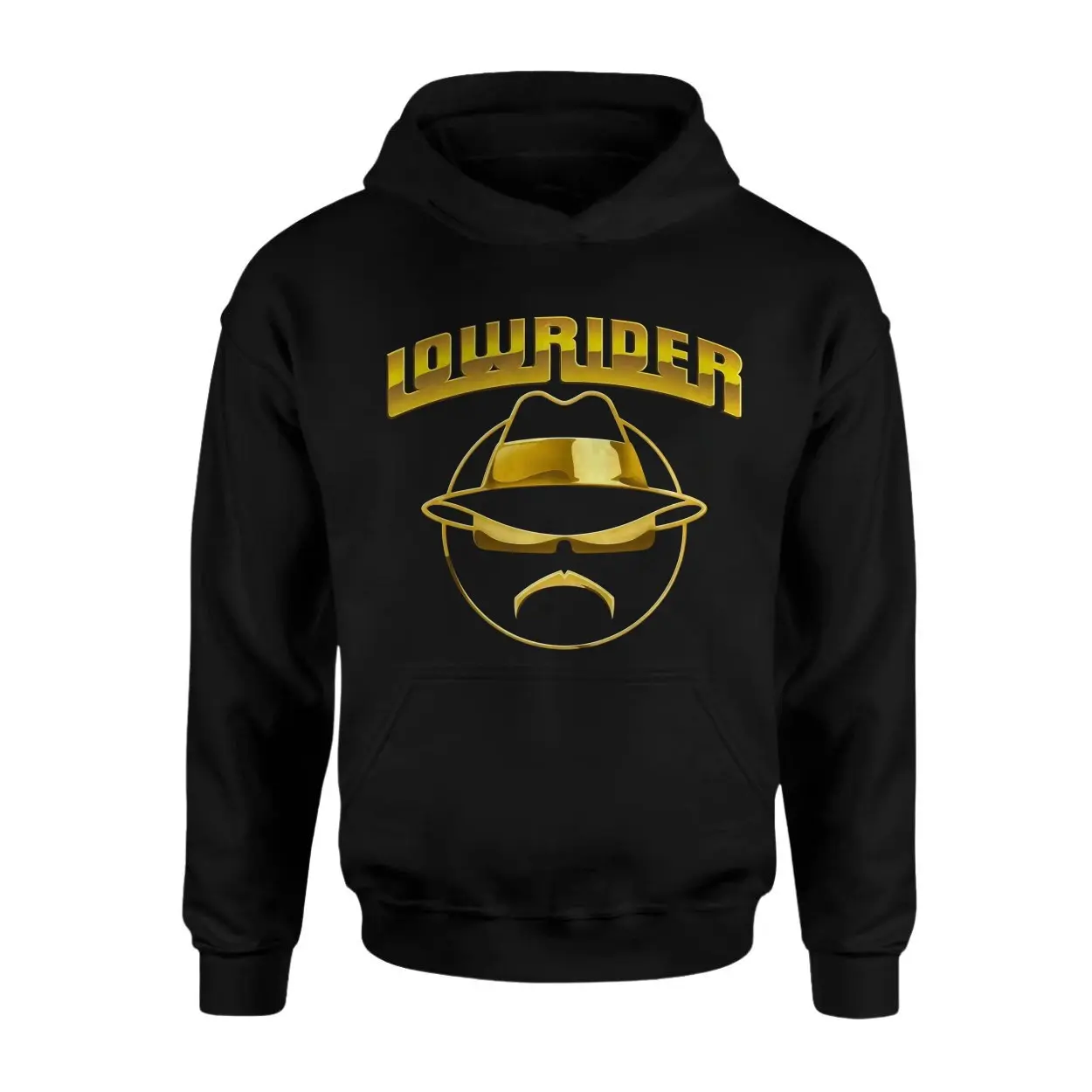 Lowrider Gold Logo Chicano Style Hat and Shades Graphic T Shirt 2 1.jpg