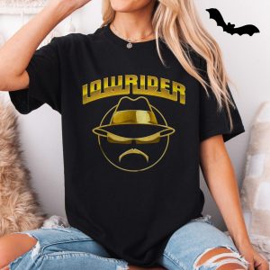 Lowrider Gold Logo Chicano Style Hat and Shades Graphic T Shirt 5 1.jpg