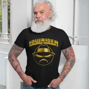 Lowrider Gold Logo Chicano Style Hat and Shades Graphic T-Shirt 13 Lowrider Gold Logo Chicano Style Hat and Shades Graphic T Shirt 7 1.jpg