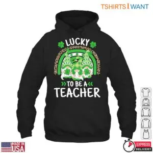 Lucky to Be a Teacher with Shamrocks and Gnomes St. Patrick's Day Teacher T-Shirt 9 Lucky to Be a Teacher with Shamrocks and Gnomes St. Patricks Day Teacher T Shirt 4 1.jpg