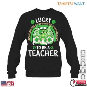 Lucky to Be a Teacher with Shamrocks and Gnomes St. Patrick's Day Teacher T-Shirt 10 Lucky to Be a Teacher with Shamrocks and Gnomes St. Patricks Day Teacher T Shirt 5 1.jpg