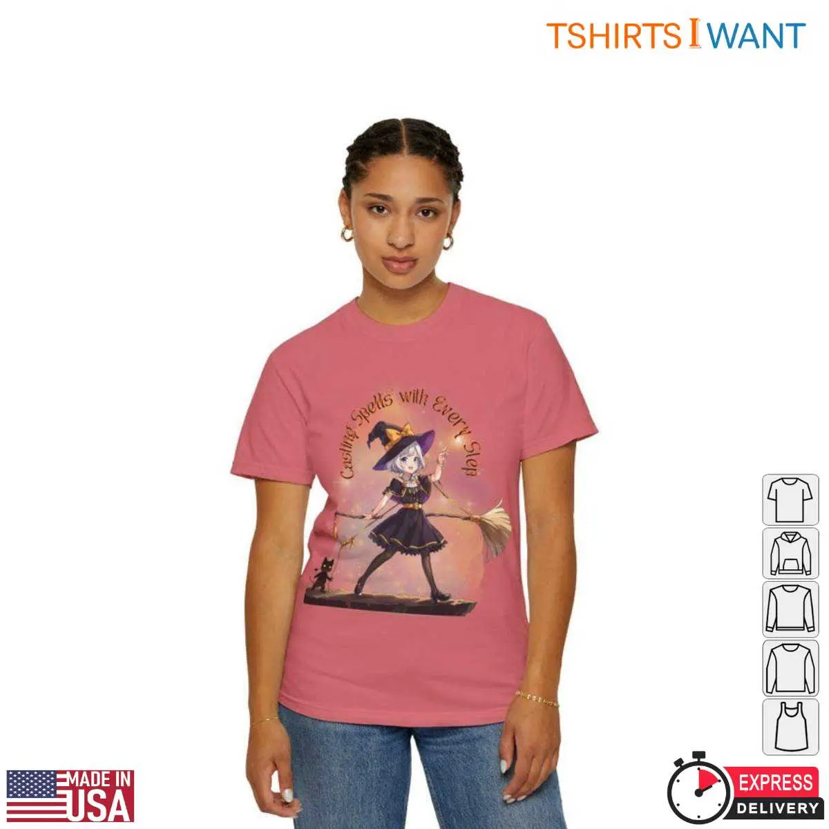 Magical Girl Anime Witch Cat Halloween T-Shirt 3 Magical Girl Anime Witch Cat Halloween T Shirt 3 1.jpg
