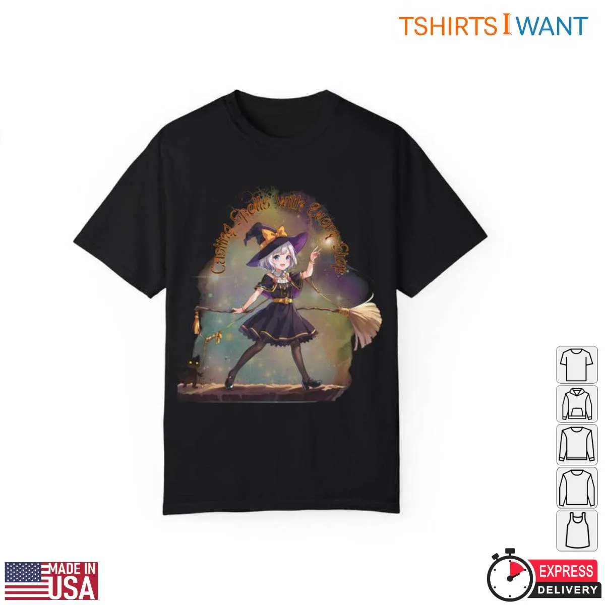 Magical Girl Anime Witch Cat Halloween T-Shirt 4 Magical Girl Anime Witch Cat Halloween T Shirt 4 1.jpg