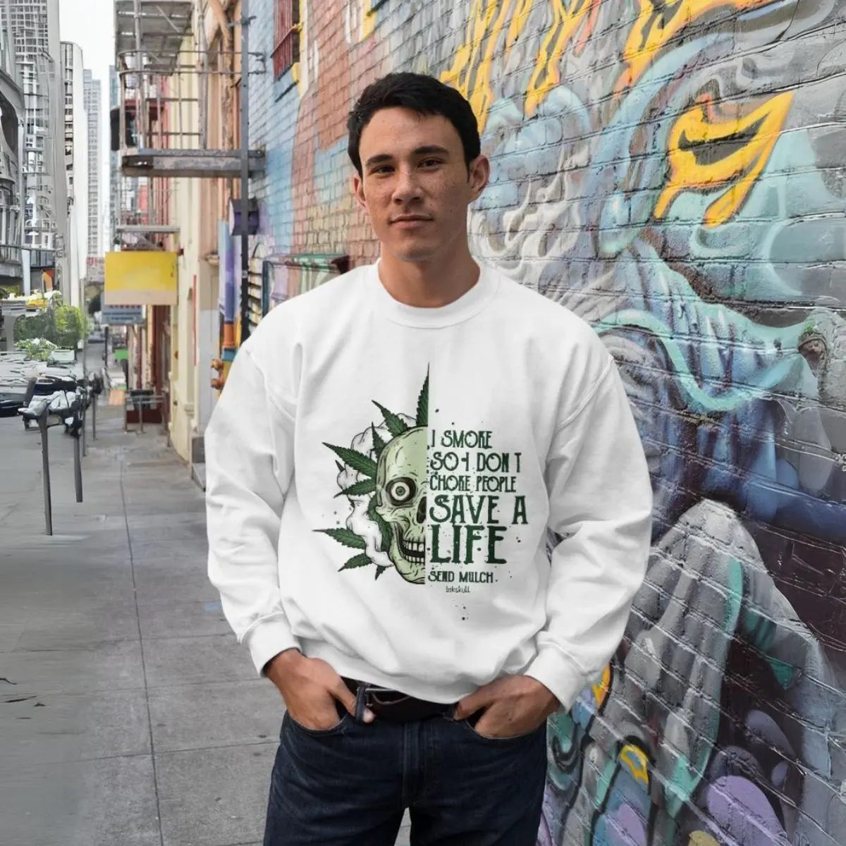 Marijuana Shirts with Cool Skull Designs Funny Cannabis Shirts Perfect Gift for Cigar Smokers 5