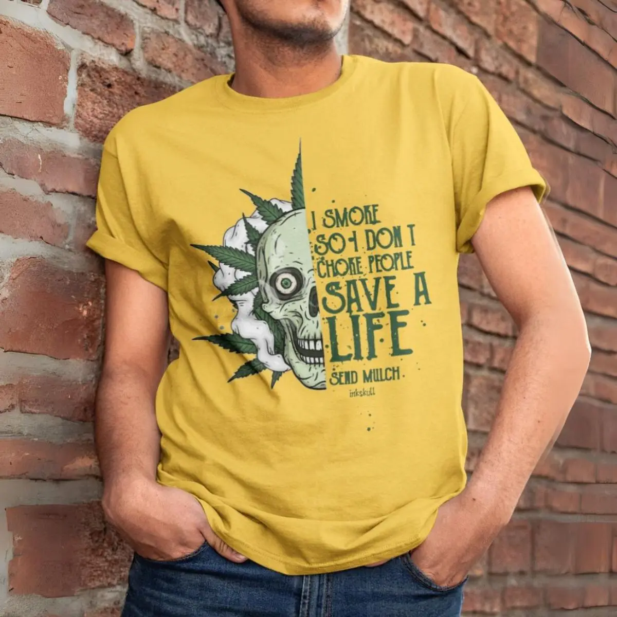 Marijuana Shirts with Cool Skull Designs Funny Cannabis Shirts Perfect Gift for Cigar Smokers 6