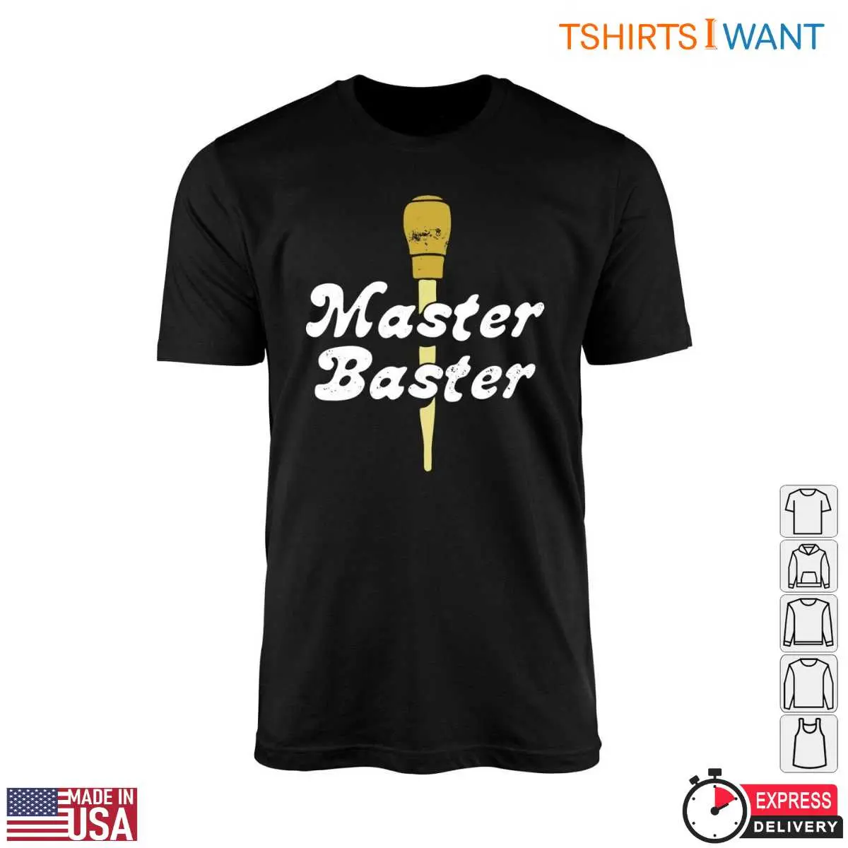Master Baster T-Shirt - Humorous Cooking Tee for Food Lovers 10 Master Baster T-Shirt Front View