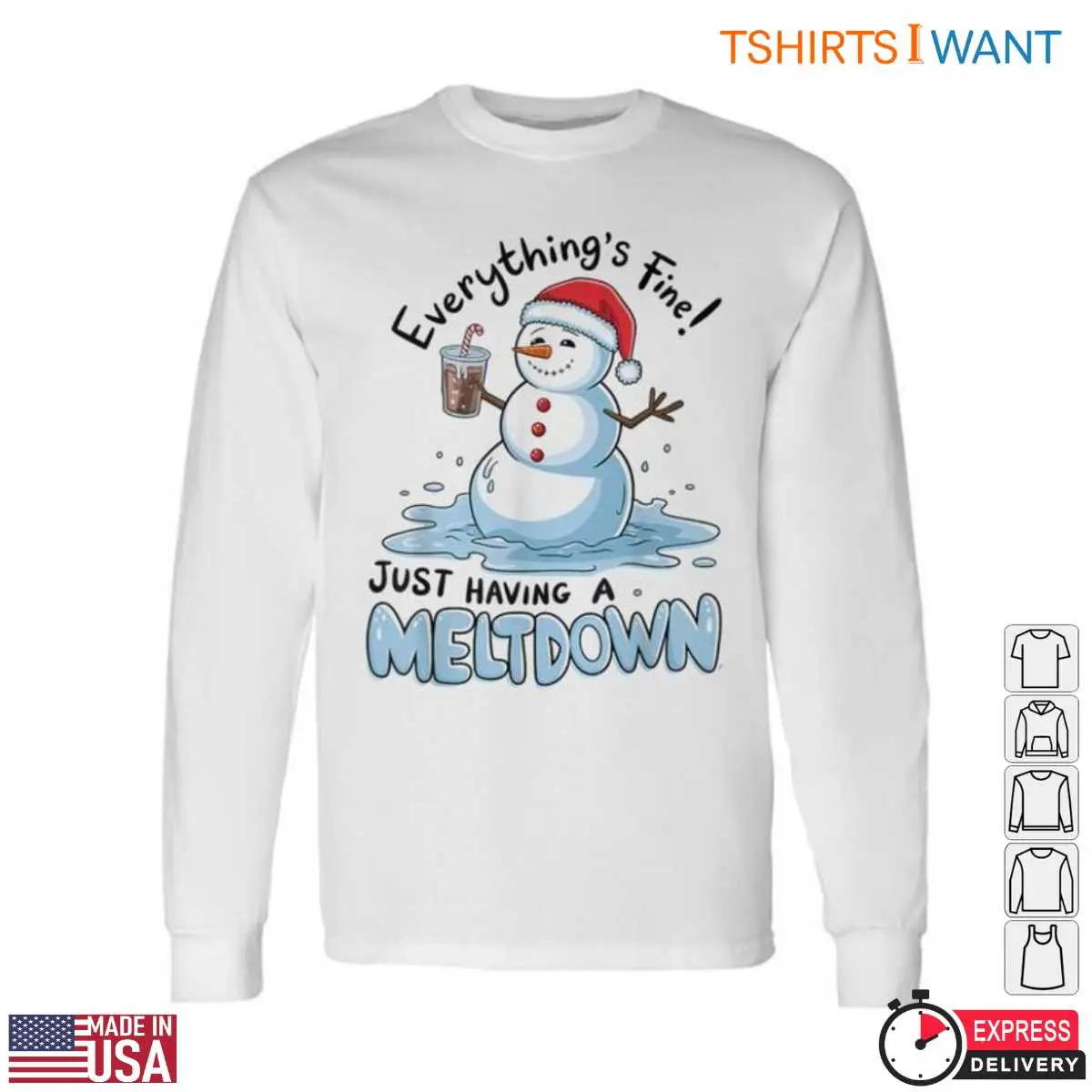 Meltdown Snowman Funny Holiday T Shirt 4 1.jpg
