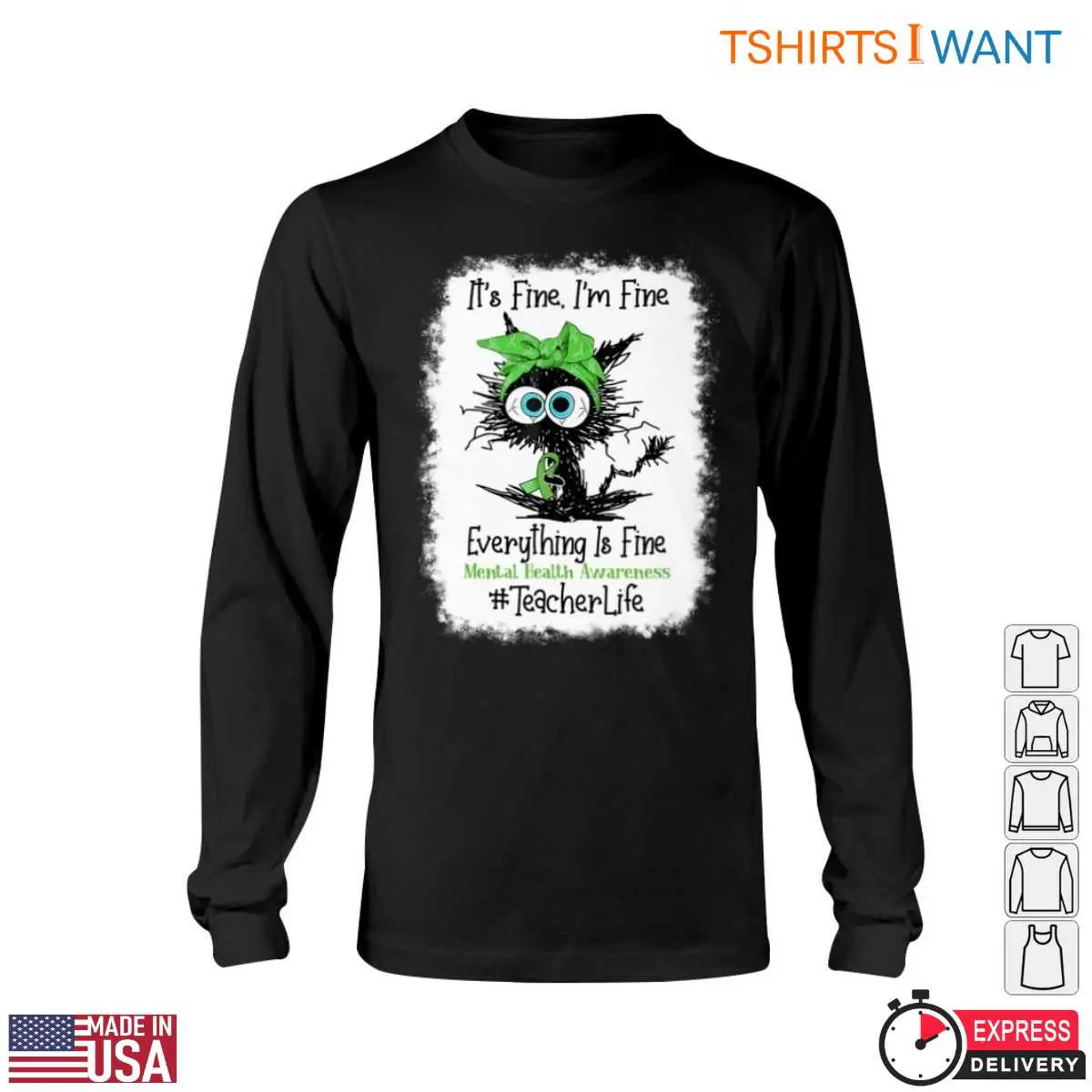 Mental Health Awareness Teacher T Shirt Its Fine Im Fine Everything Is Fine 6 1.jpg