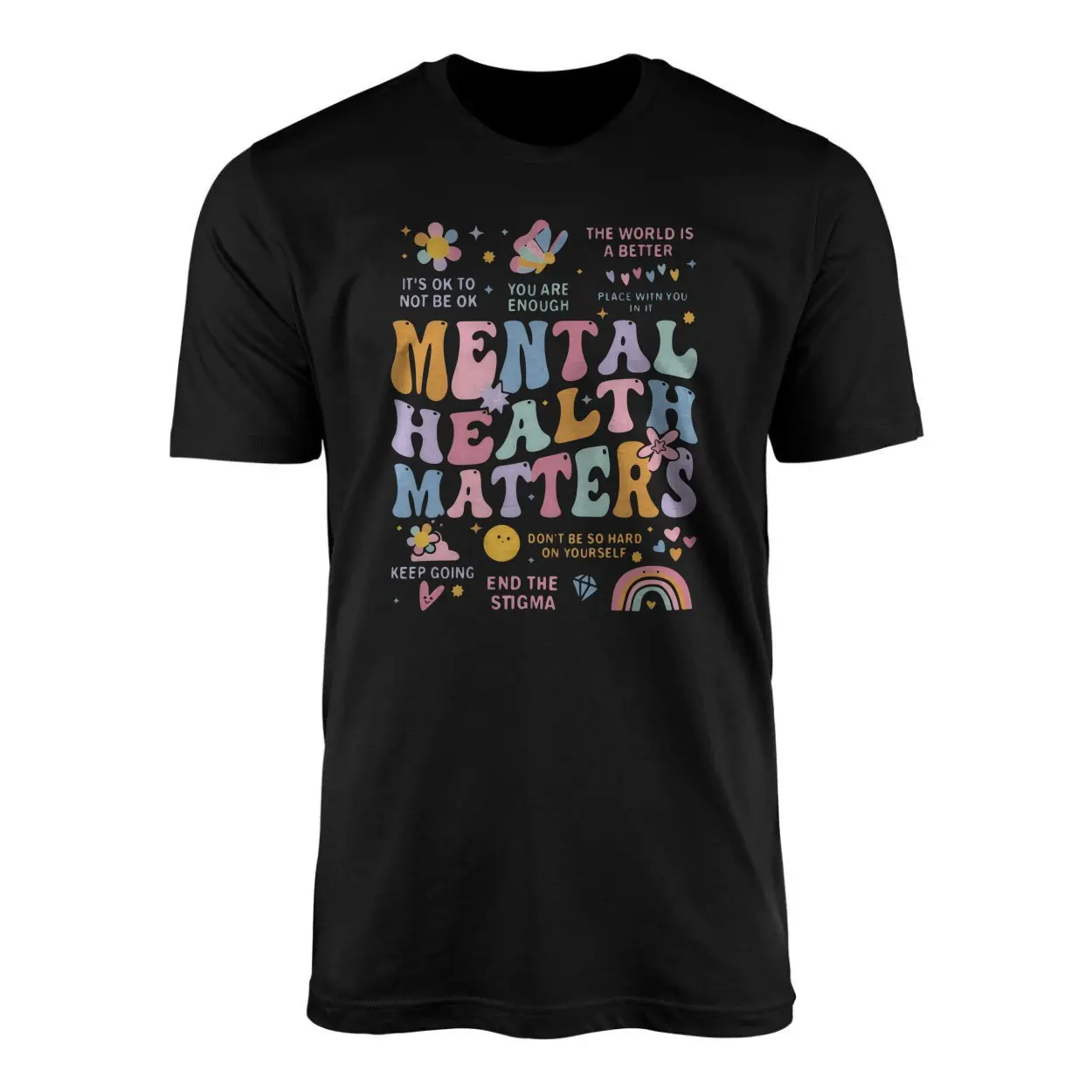 Mental Health Matters Positive Affirmation Rainbow T Shirt 1 1.jpg