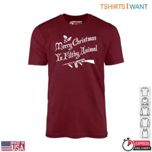 Merry Christmas Quotes T Shirt Ya Filthy Animal Holiday Tee 1 1.jpg
