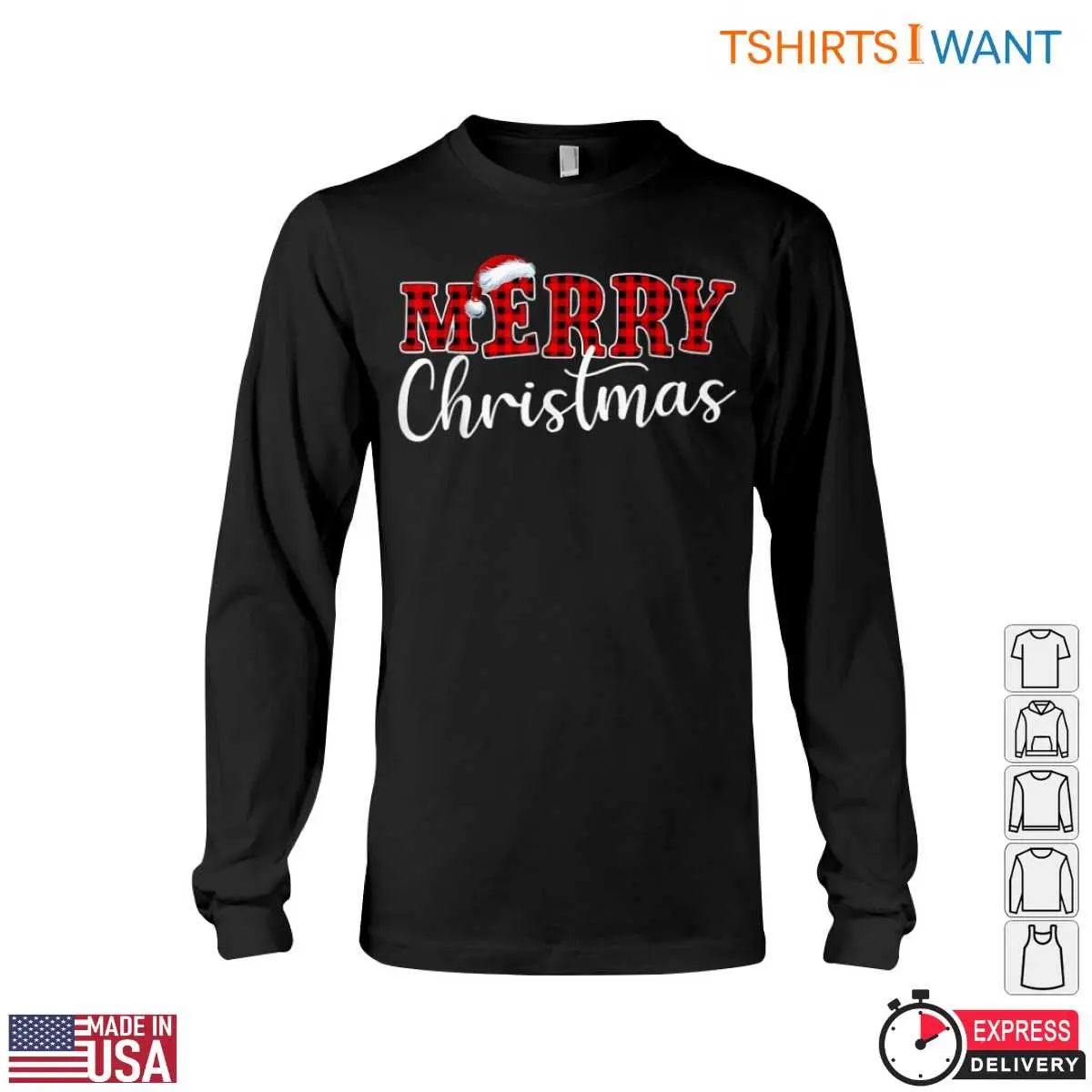 Merry Christmas Red Black Lumberjack Plaid T-Shirt Buffalo Check Holiday 13 Merry Christmas Buffalo Check T-Shirt Detail