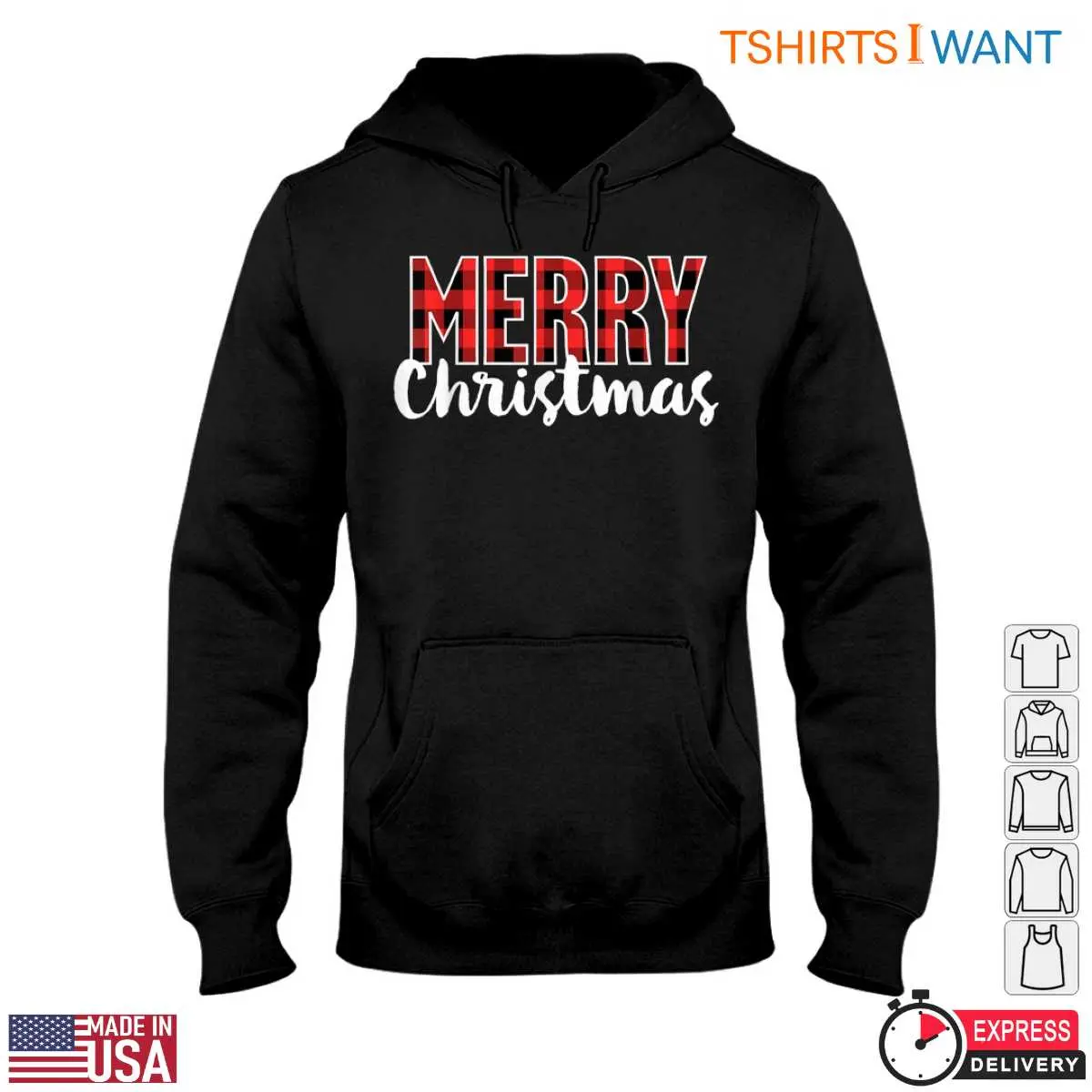 Merry Christmas T Shirt Red Black Lumberjack Plaid Pattern Holiday Gift 2 1 1.jpg