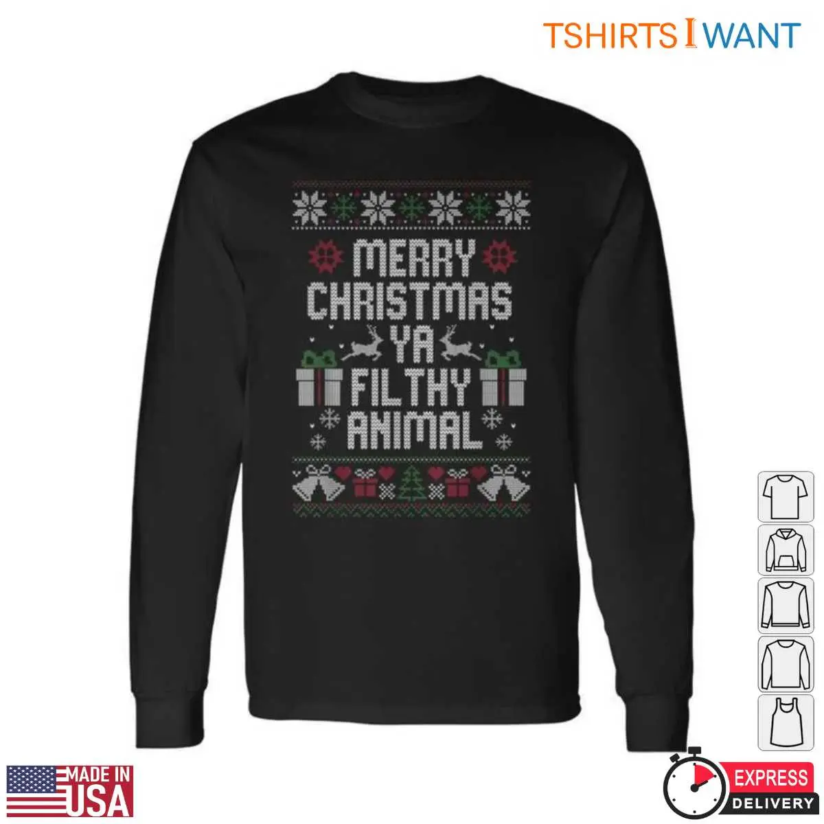 Merry Christmas Ya Filthy Animal Fun T Shirt 2 1.jpg