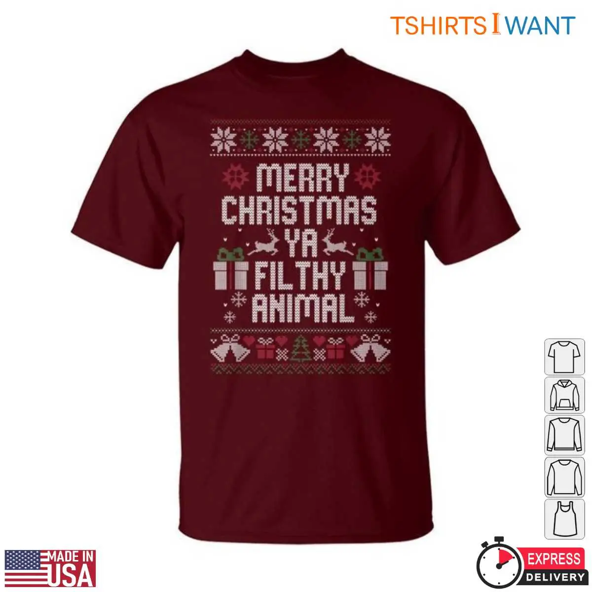 Merry Christmas Ya Filthy Animal Fun T Shirt 5 1.jpg