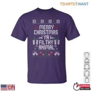Merry Christmas Ya Filthy Animal T-Shirt - Funny Holiday Graphic Design 11 Merry Christmas Ya Filthy Animal Fun T Shirt 6 1.jpg