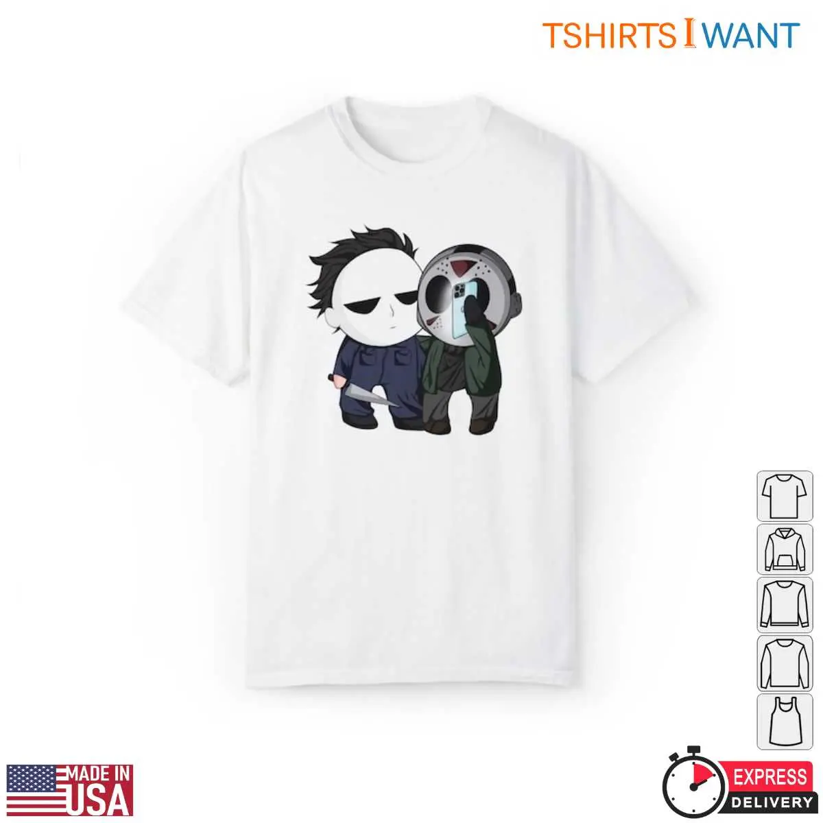 Michael Myers And Jason Cartoon Horror T-Shirt 1 Michael Myers And Jason Cartoon Horror T Shirt 1 1.jpg