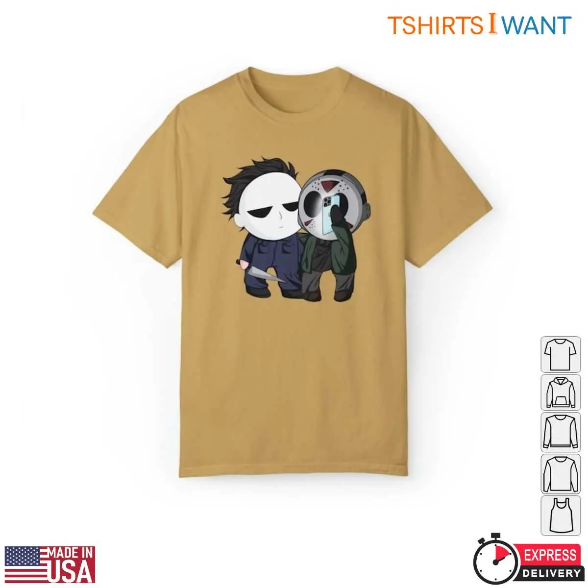 Michael Myers And Jason Cartoon Horror T-Shirt 4 Michael Myers And Jason Cartoon Horror T Shirt 4 1.jpg