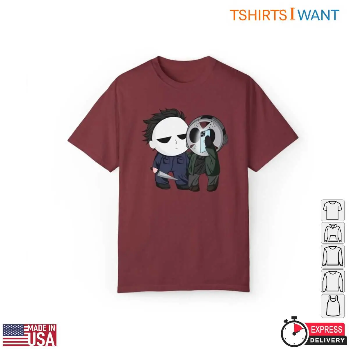 Michael Myers And Jason Cartoon Horror T-Shirt 6 Michael Myers And Jason Cartoon Horror T Shirt 6 1.jpg