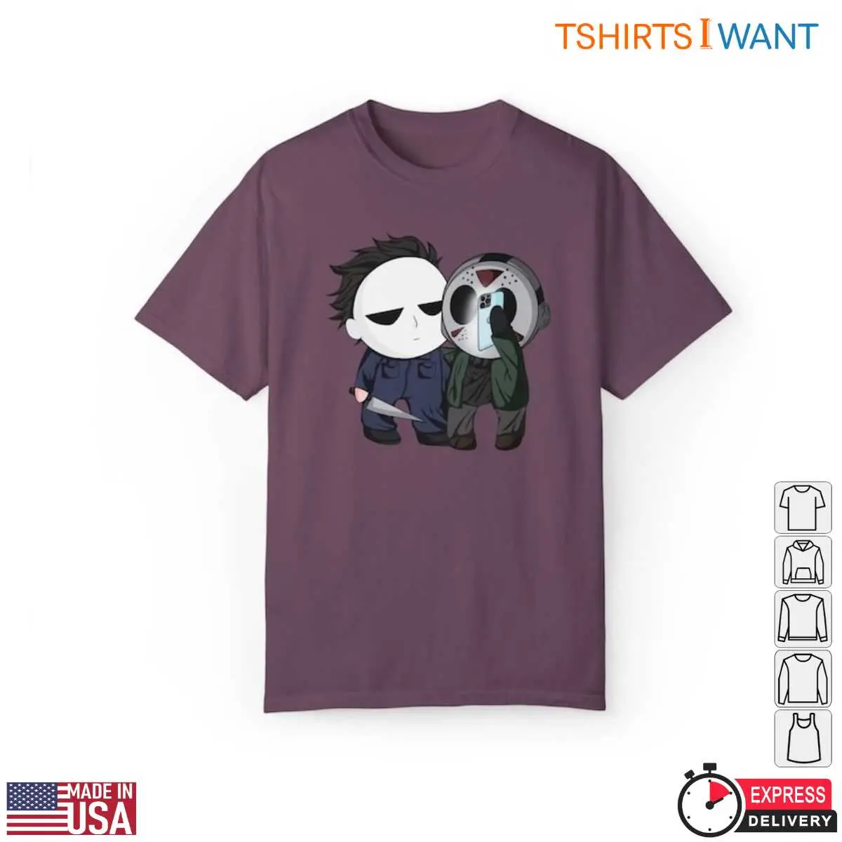 Michael Myers And Jason Cartoon Horror T-Shirt 7 Michael Myers And Jason Cartoon Horror T Shirt 7 1.jpg