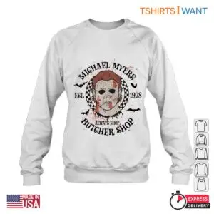 Michael Myers Butcher Shop Hoodie - Horror Movie Character Design Shirt 8 Michael Myers Butcher Shop Horror Character Hoodie 4 1.jpg