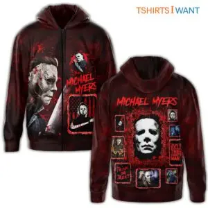 Michael Myers Collage Bloody Halloween Costume Hoodie 1 1.jpg