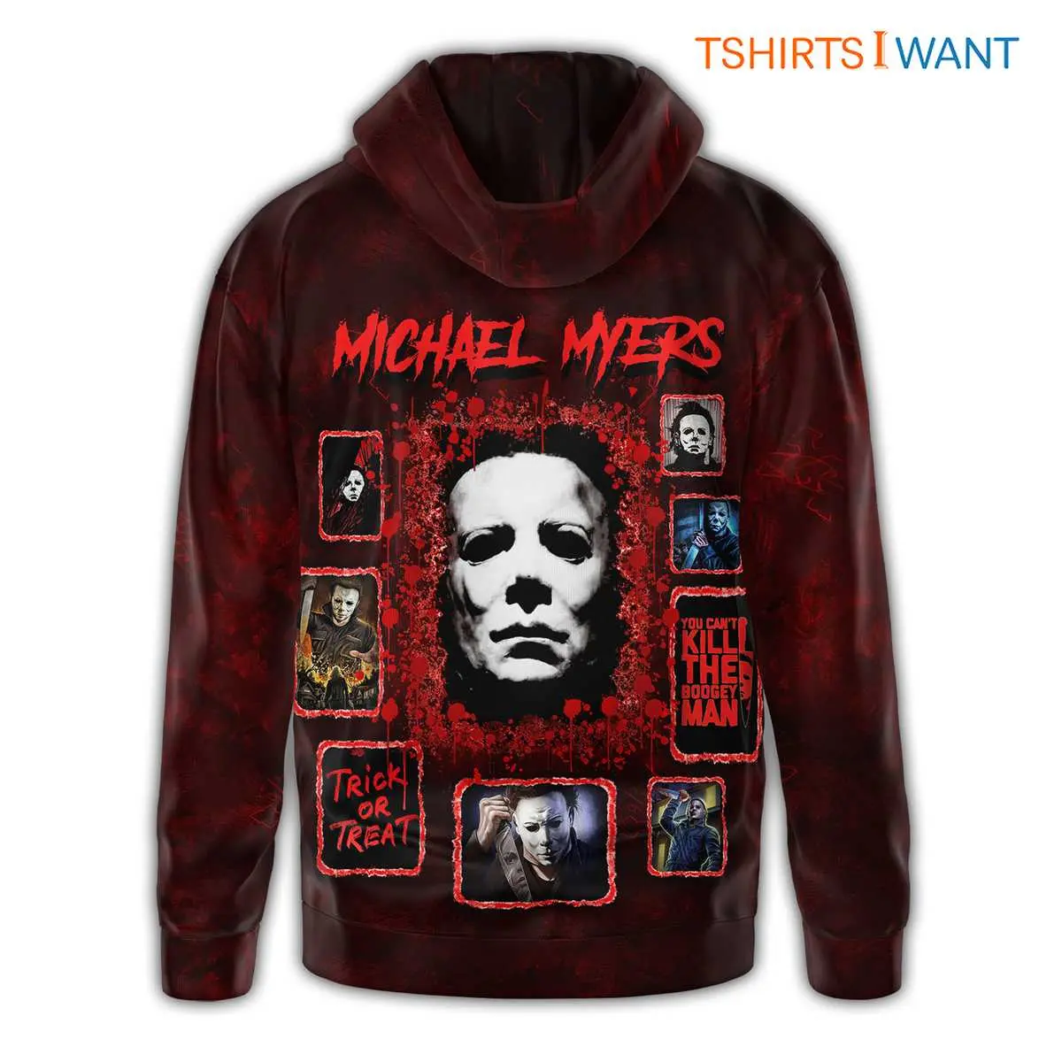 Michael Myers Collage Bloody Halloween Costume Hoodie 3 1.jpg