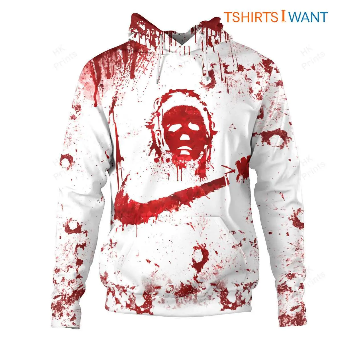Michael Myers Nike Parody Hoodie – Bloody Halloween Costume for Horror Fans 6 Michael Myers Nike Parody Hoodie Front
