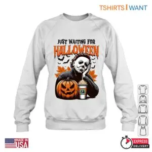 Michael Myers Waiting for Halloween Pumpkin Spice Tee 1 1.jpg