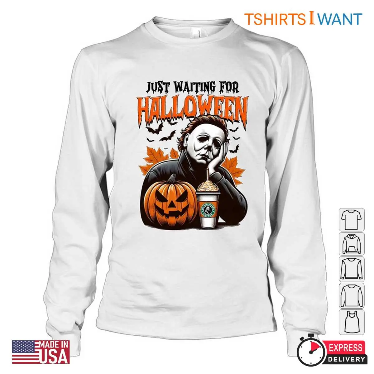 Michael Myers Waiting for Halloween Pumpkin Spice Tee 2 1.jpg