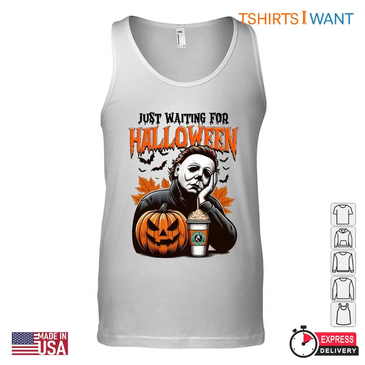 Michael Myers Waiting for Halloween Pumpkin Spice Tee 3 1.jpg