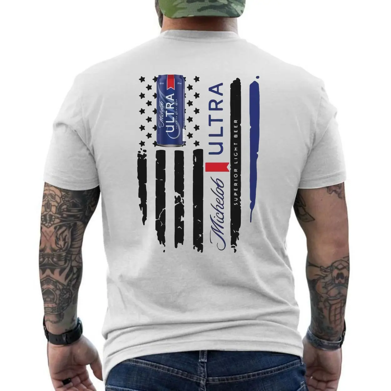 Michelob Ultra T Shirt Patriotic American Flag 4th of July Beer 6 1.jpg