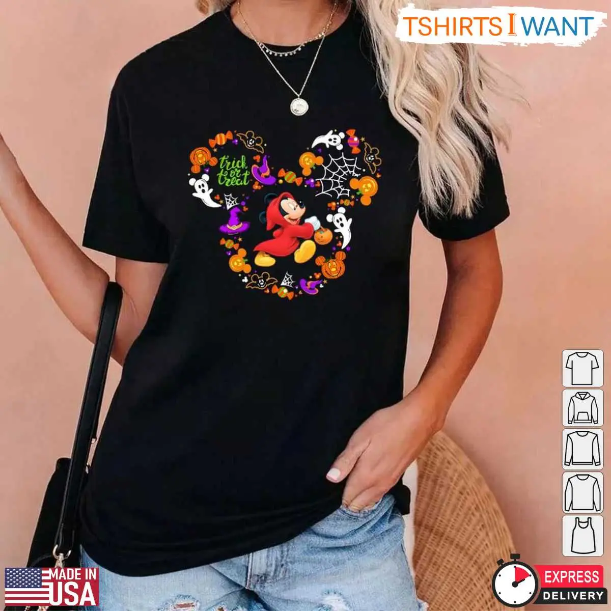Mickey Mouse Trick or Treat Halloween T-Shirt – Disney Pumpkin and Ghost Graphic Tee 2 Mickey Mouse Trick or Treat Halloween T Shirt Disney Pumpkin and Ghost Graphic Tee 2 1.jpg