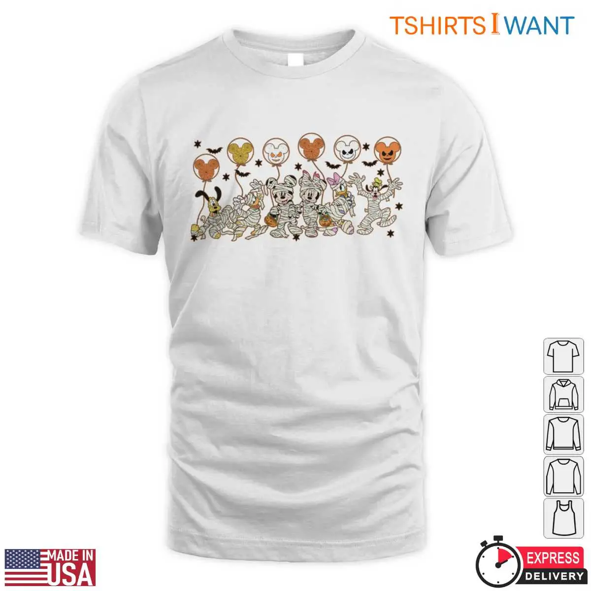 Mickey Mouse and Friends Halloween T-Shirt – Mummy Costumes and Balloon Graphic Tee 10 Mickey Mouse and Friends Halloween T-Shirt – Mummy Costumes and Balloon Graphic Tee