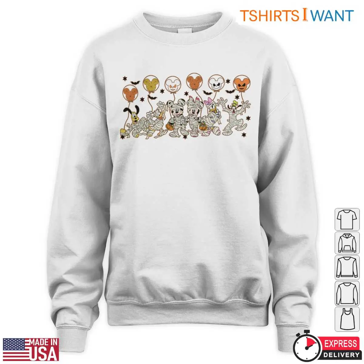 Mickey Mouse and Friends Halloween T Shirt E28093 Mummy Costumes and Balloon Graphic Tee 2.jpg