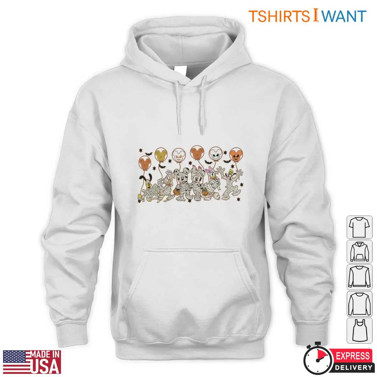 Mickey Mouse and Friends Halloween T Shirt E28093 Mummy Costumes and Balloon Graphic Tee 3.jpg
