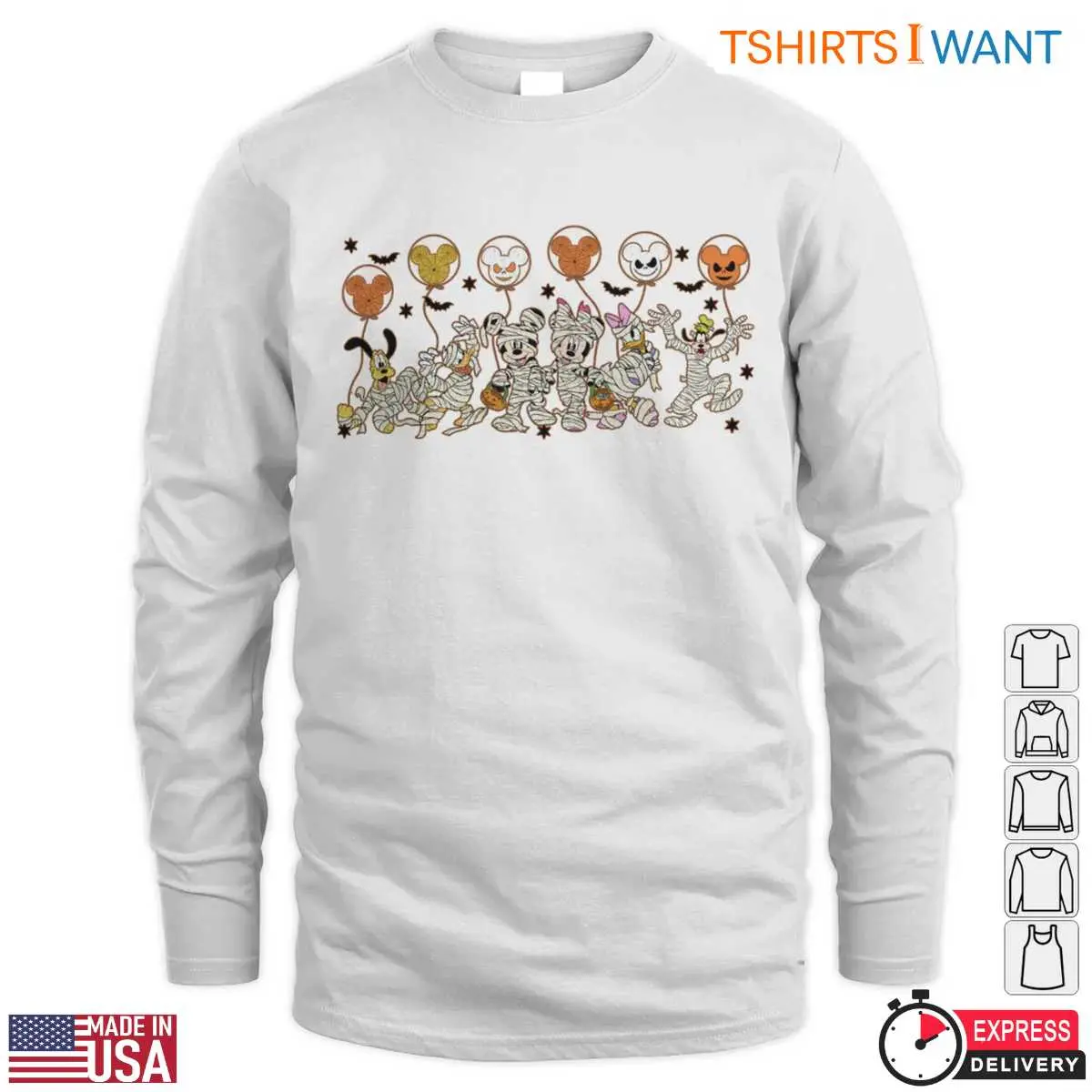 Mickey Mouse and Friends Halloween T Shirt E28093 Mummy Costumes and Balloon Graphic Tee 4.jpg