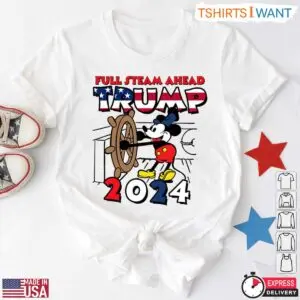 Mickey Trump T Shirt 2024 Full Steam Ahead Cartoon 1 1.jpg