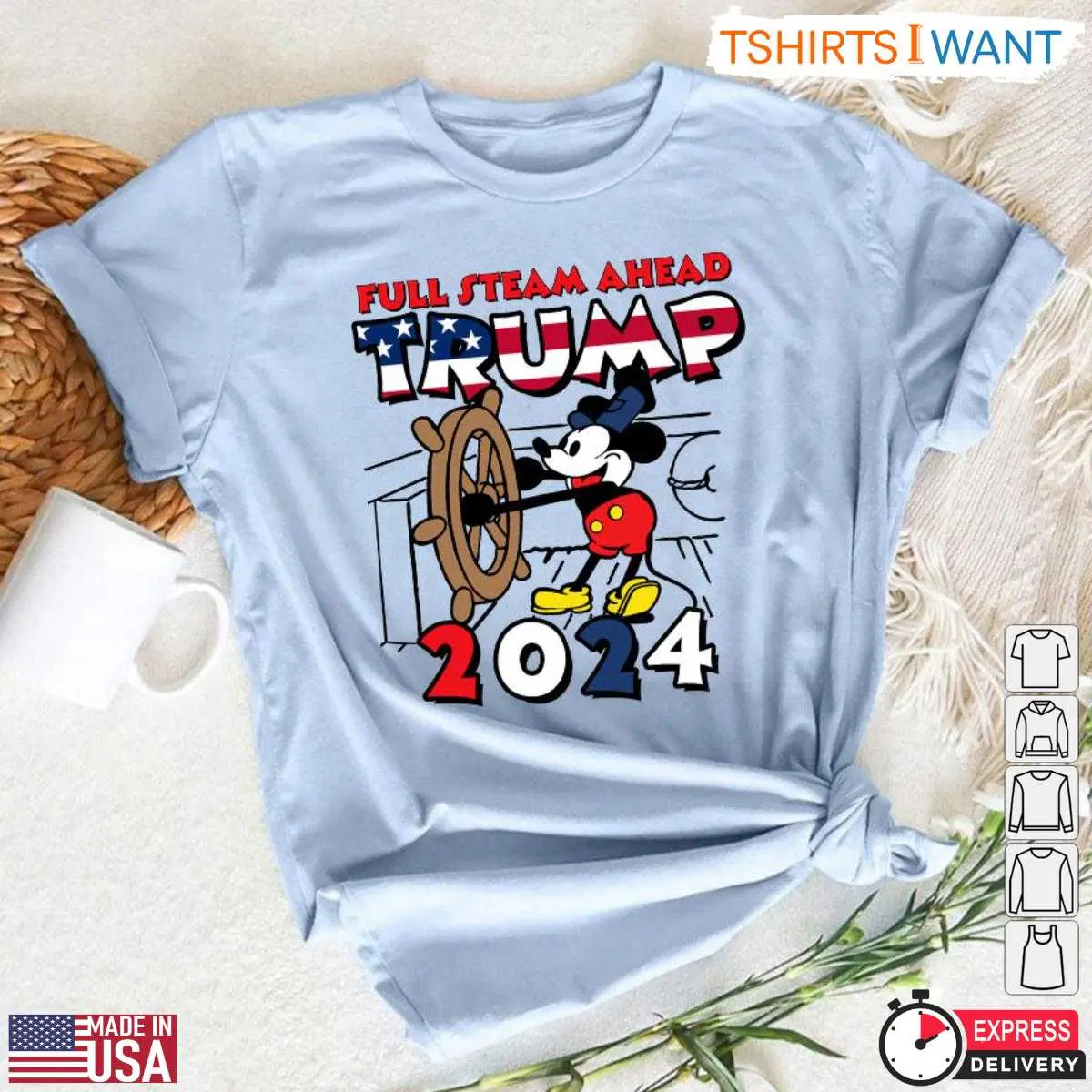 Mickey Trump T Shirt 2024 Full Steam Ahead Cartoon 6 1.jpg