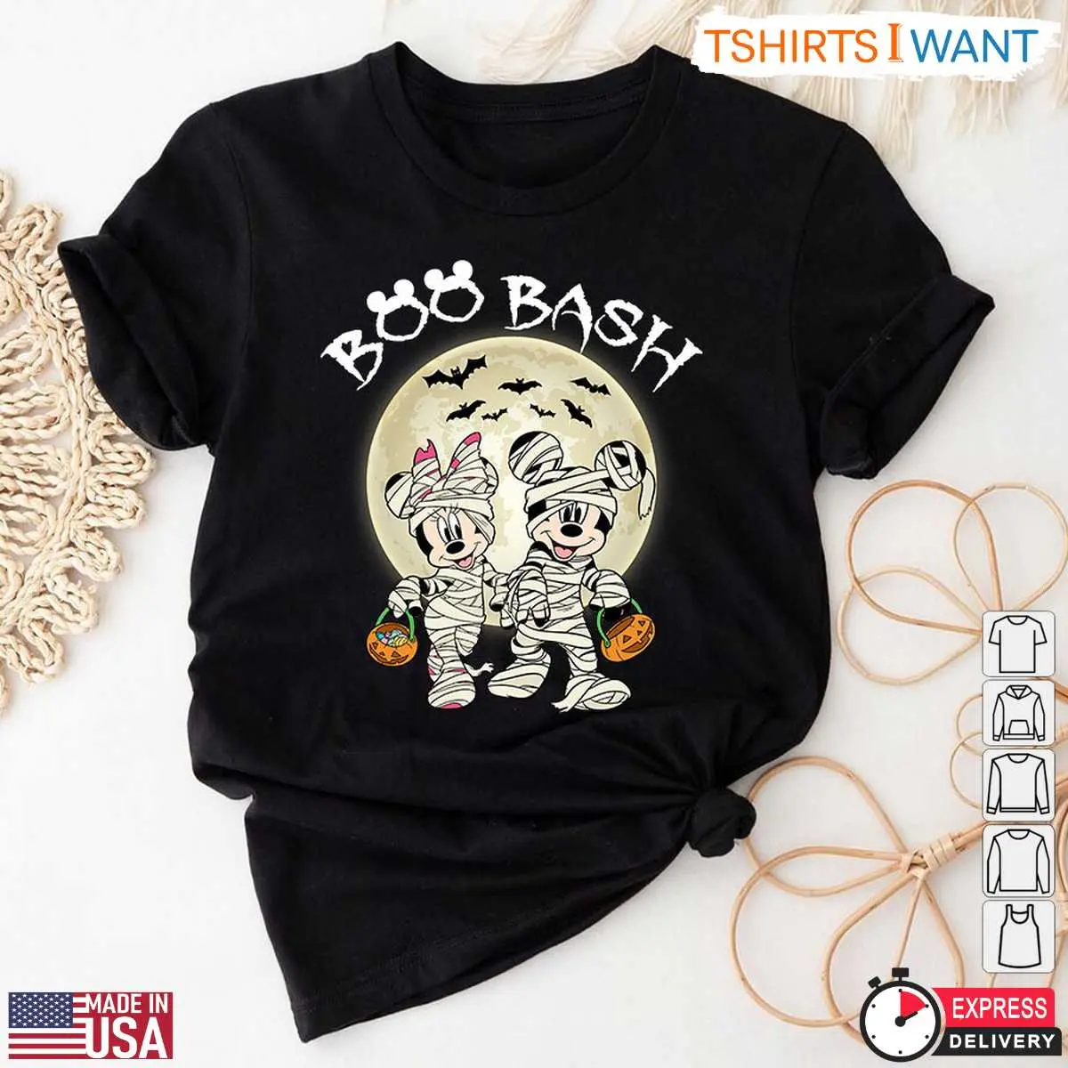 Mickey and Minnie Mummy Boo Bash T Shirt Disney Halloween Trick or Treat Graphic Tee 5 1.jpg