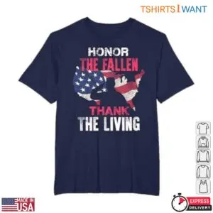 Military Support T-Shirts - 'Honor The Fallen, Thank The Living' with USA Flag Design 6 Military Support T Shirts Honor the Fallen Thank the Living 2 1.jpg