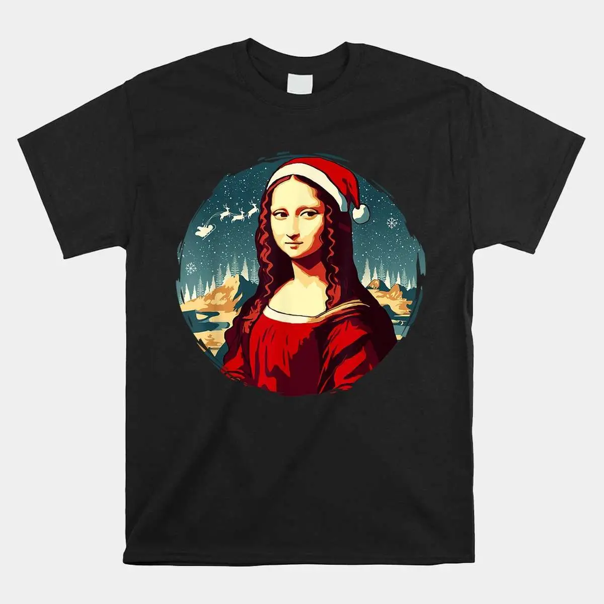 Mona Lisa Christmas Funny Art Shirt - Holiday Parody Design 1 Mona Lisa Christmas Funny Art Parody Shirt 1 1.jpg
