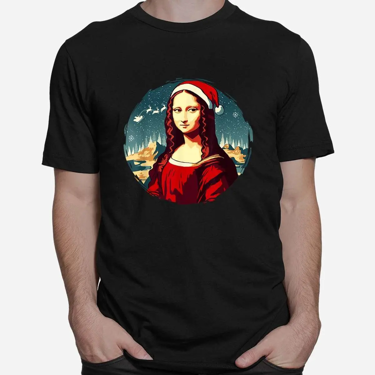 Mona Lisa Christmas Funny Art Shirt - Holiday Parody Design 2 Mona Lisa Christmas Funny Art Parody Shirt 2 1.jpg