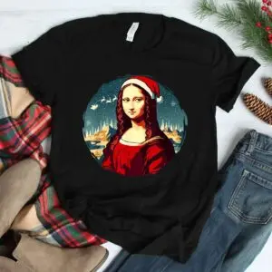 Mona Lisa Christmas Funny Art Shirt - Holiday Parody Design 7 Mona Lisa Christmas Funny Art Parody Shirt 3 1.jpg