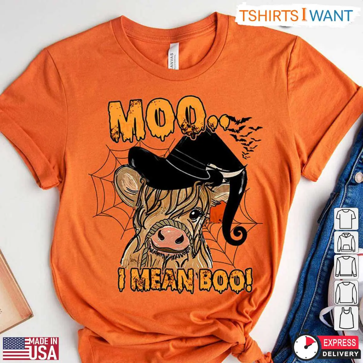 Moo I Mean Boo Shirt E28093 Cute Halloween Cow with Witch Hat Design 1 1.jpg