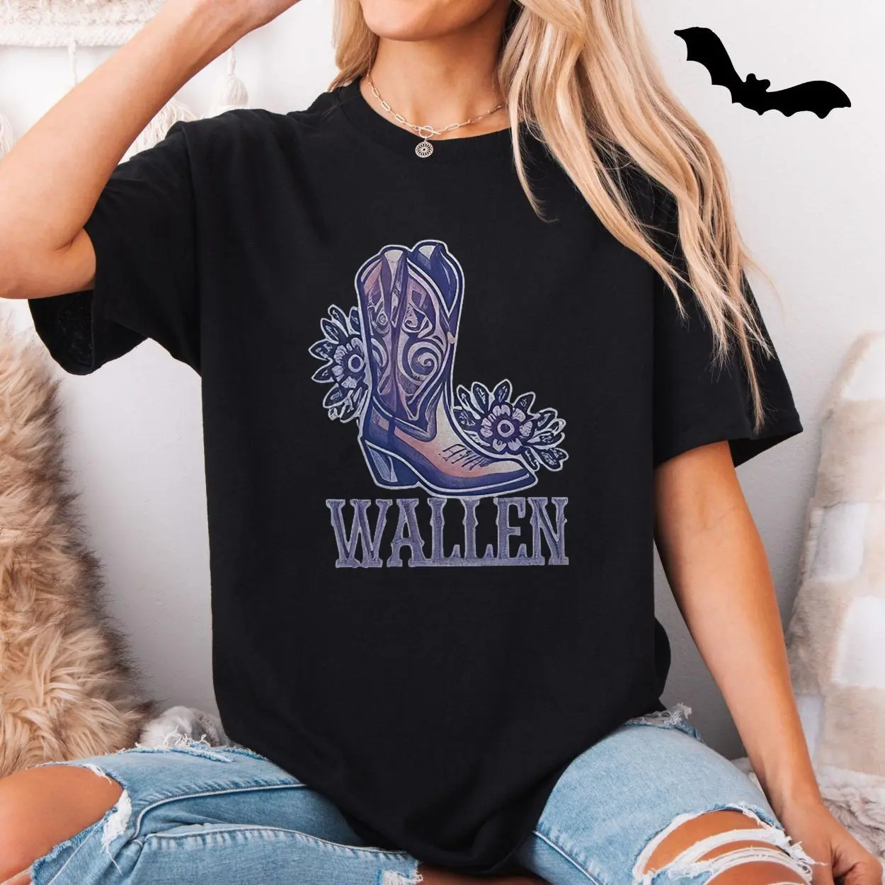 Morgan Wallen T Shirt Floral Cowboy Boot Country Concert Tee 5 1.jpg
