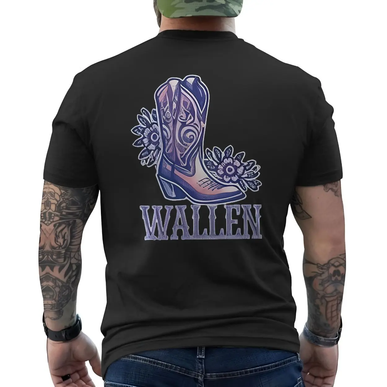 Morgan Wallen T Shirt Floral Cowboy Boot Country Concert Tee 6 1.jpg