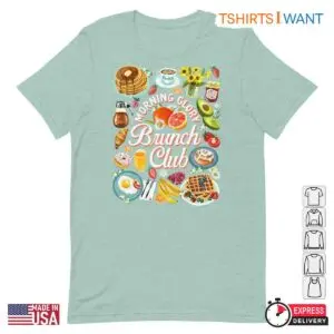 Morning Glory Brunch Club T-Shirt with Hand-Drawn Food Graphic – Perfect Weekend Brunch Outfit & Foodie Gift 7 Untitled design 2
