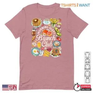 Morning Glory Brunch Club T-Shirt with Hand-Drawn Food Graphic – Perfect Weekend Brunch Outfit & Foodie Gift 9 Untitled design 4