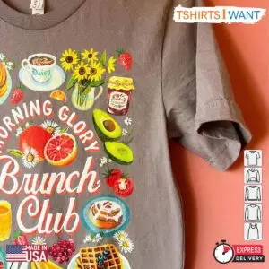 Morning Glory Brunch Club T-Shirt with Hand-Drawn Food Graphic – Perfect Weekend Brunch Outfit & Foodie Gift 11 Untitled design 6