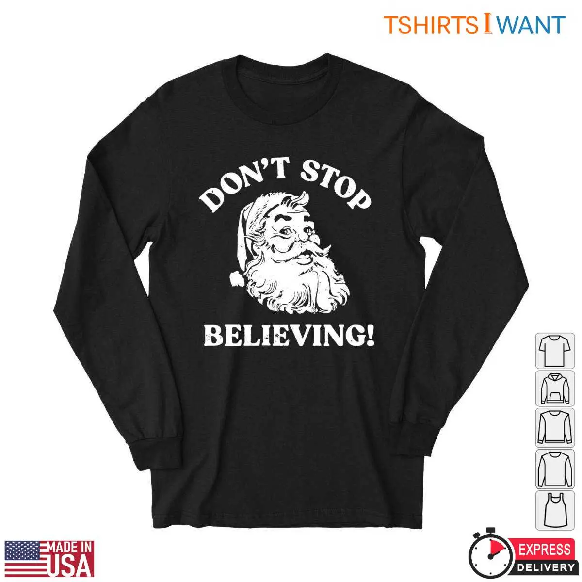 Motivational Santa T-Shirt - Don't Stop Believing Holiday 11 Motivational Santa T-Shirt Detail